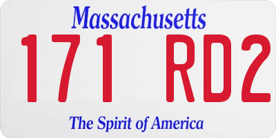MA license plate 171RD2