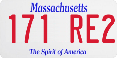 MA license plate 171RE2
