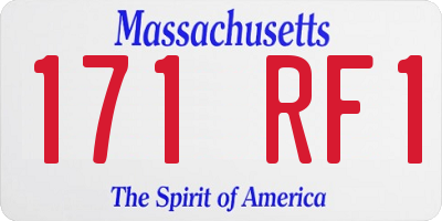 MA license plate 171RF1