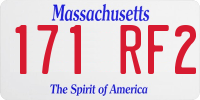 MA license plate 171RF2