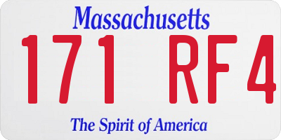 MA license plate 171RF4