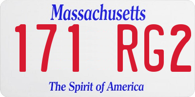 MA license plate 171RG2