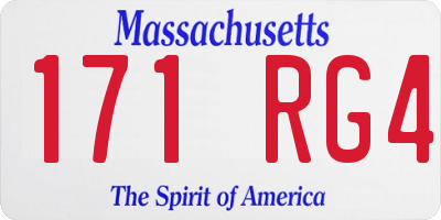 MA license plate 171RG4