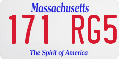 MA license plate 171RG5