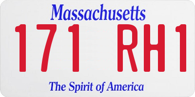 MA license plate 171RH1