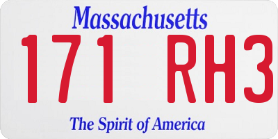 MA license plate 171RH3