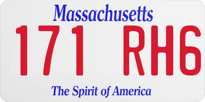 MA license plate 171RH6