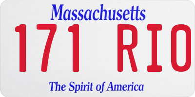 MA license plate 171RI0