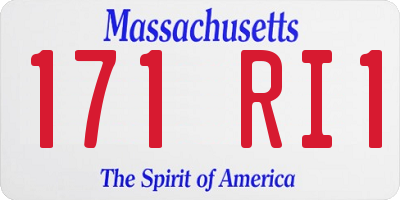 MA license plate 171RI1