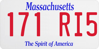 MA license plate 171RI5