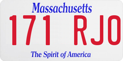 MA license plate 171RJ0