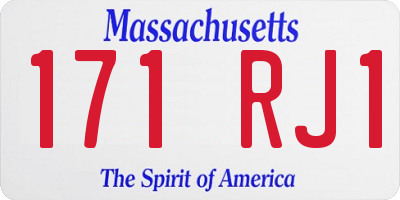 MA license plate 171RJ1