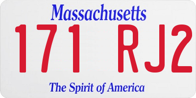 MA license plate 171RJ2