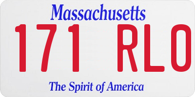MA license plate 171RL0