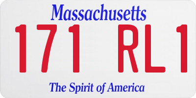 MA license plate 171RL1