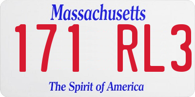 MA license plate 171RL3