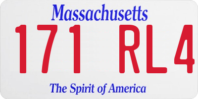 MA license plate 171RL4