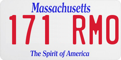 MA license plate 171RM0