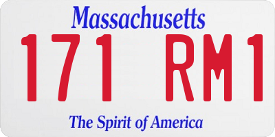 MA license plate 171RM1