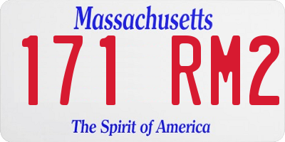 MA license plate 171RM2