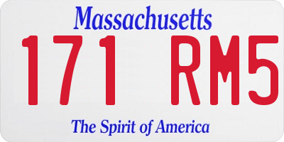 MA license plate 171RM5