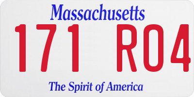 MA license plate 171RO4