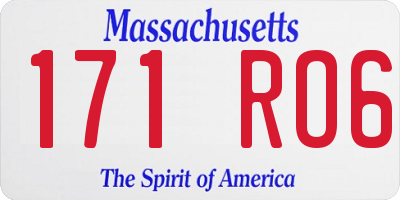 MA license plate 171RO6