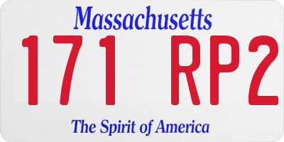 MA license plate 171RP2