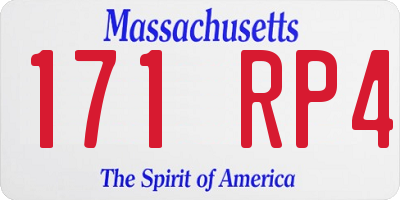 MA license plate 171RP4