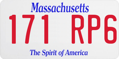 MA license plate 171RP6