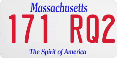 MA license plate 171RQ2