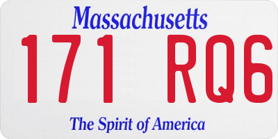MA license plate 171RQ6
