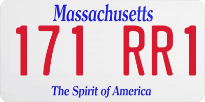 MA license plate 171RR1