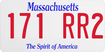 MA license plate 171RR2