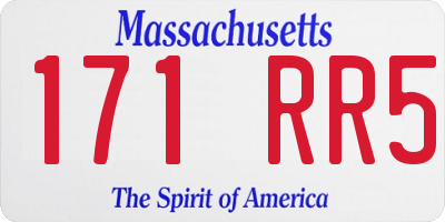 MA license plate 171RR5