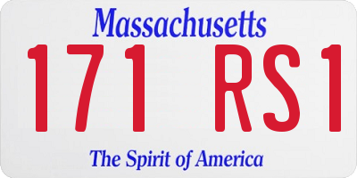 MA license plate 171RS1