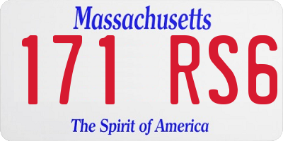 MA license plate 171RS6
