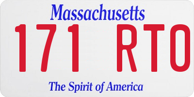 MA license plate 171RT0
