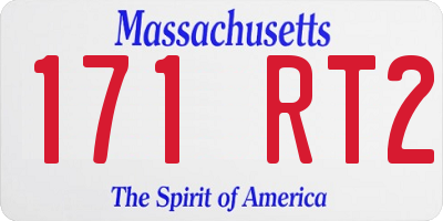 MA license plate 171RT2