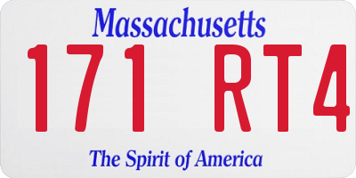 MA license plate 171RT4
