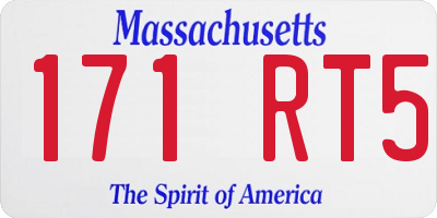 MA license plate 171RT5