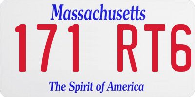 MA license plate 171RT6