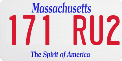 MA license plate 171RU2