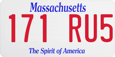 MA license plate 171RU5