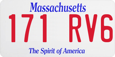 MA license plate 171RV6
