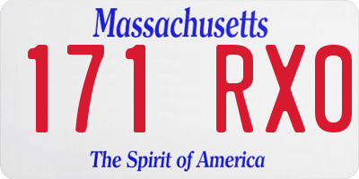 MA license plate 171RX0