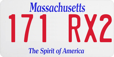 MA license plate 171RX2