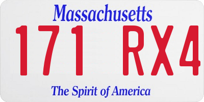 MA license plate 171RX4