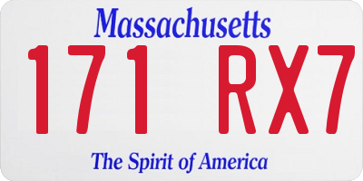 MA license plate 171RX7