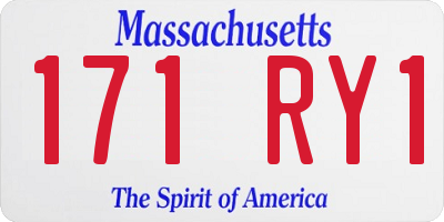 MA license plate 171RY1